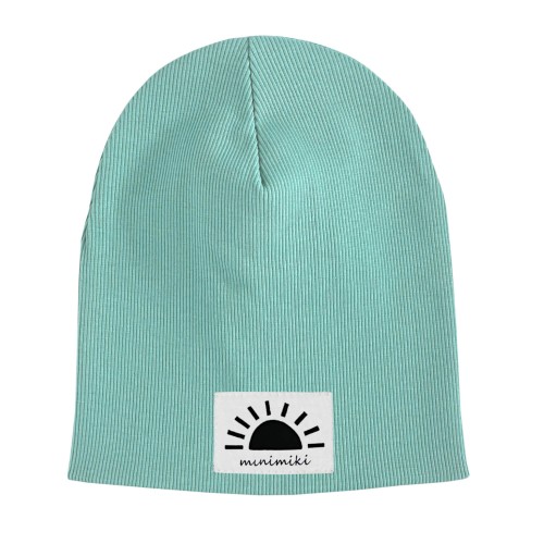 Podwójna czapka na jesien i wiosnę Minimiki aqua z metką Zachód Słońca