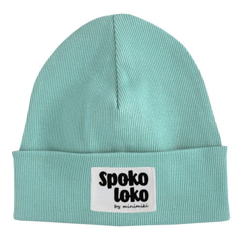 Czapka beanie Minimiki aqua z metką Spoko Loko