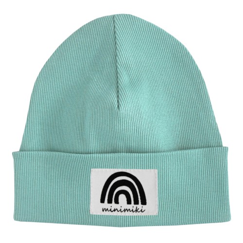 Czapka beanie Minimiki aqua z metką Tęcza