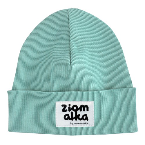 Czapka beanie Minimiki aqua z metką Ziomalka