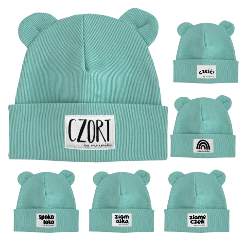 Czapka beanie z uszami Minimiki aqua