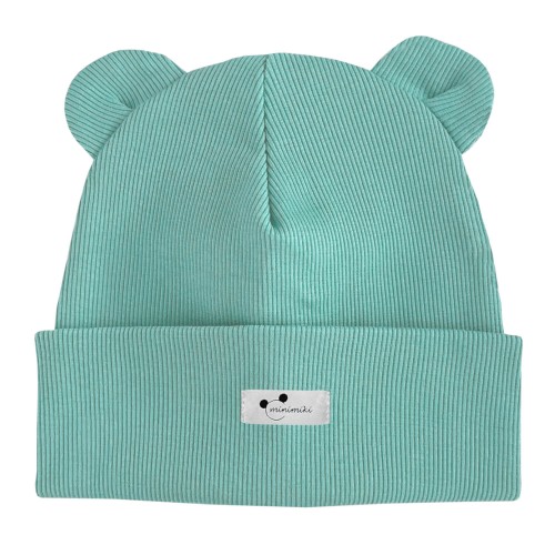 Czapka beanie z uszkami Minimiki z metką z logo