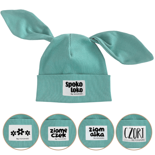Czapka z uszami BiBi Minimiki aqua