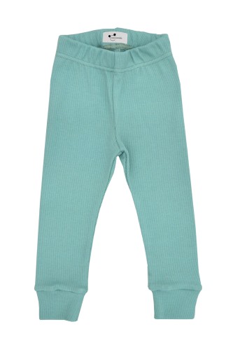 Legginsy dziecięce prążkowane aqua Minimiki