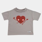 Koszulka oversize Miłość Serce Piaskowy beż