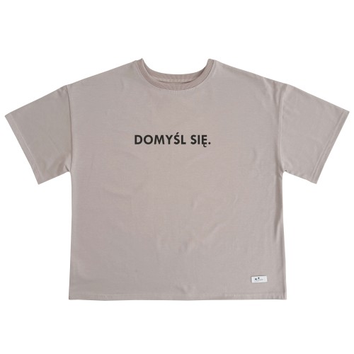 Koszulka damska Domyśl się beżowa