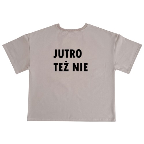Koszulka damska Jutro też nie beżowa tył Minimiki