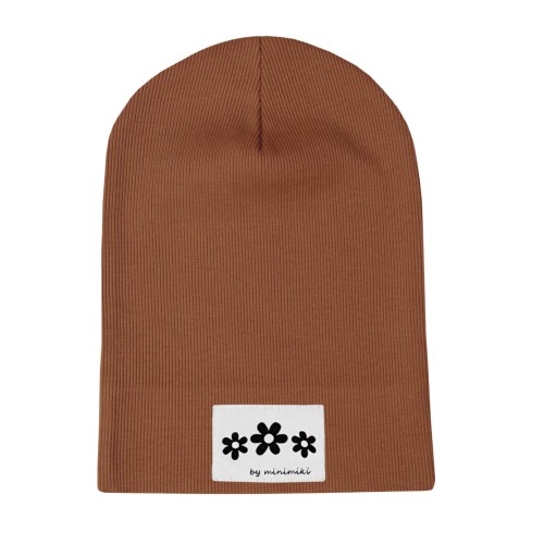 Cienka czaka prazkowana Minimiki karmel kwiatki