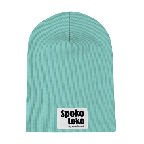Cienka czapka prazkowana aqua Minimiki Spoko Loko