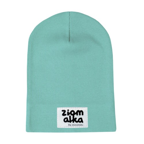 Cienka czapka prazkowana aqua Minimiki ziomalka