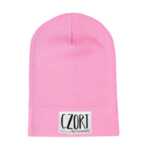Cienka czapka prazkowana wiosna lato light pink Minimiki Czort
