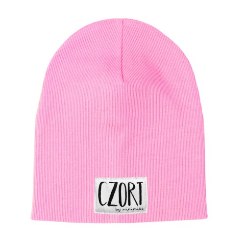 Czapka prazkowana podwojna Minimiki light pink Czort