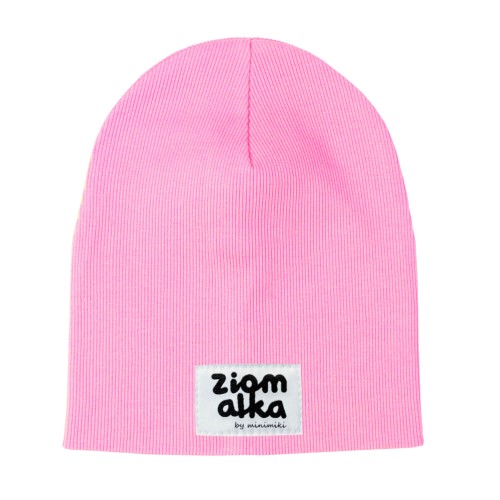 Czapka prazkowana podwojna Minimiki light pink Ziomalka