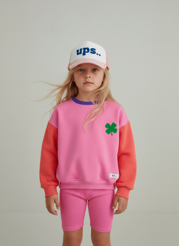 Bluza dziecięca Minimiki Patchwork Pink