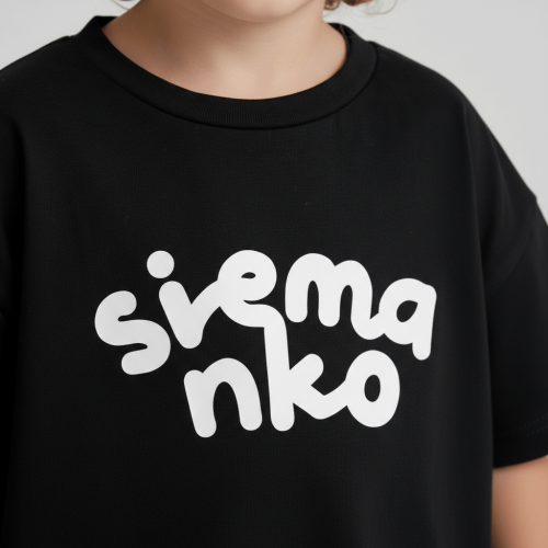 Koszulka czarna Siemanko dziecięca
