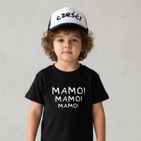 Koszulka oversize Mamo! czarna