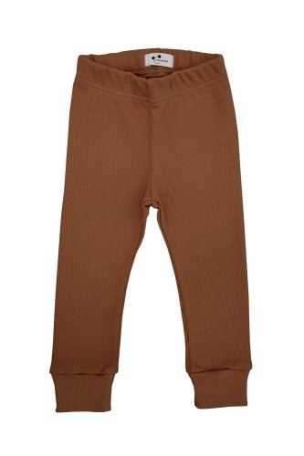 Legginsy prążkowane karmelowe