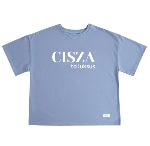 Koszulka damska Cisza to luksus vintage blue 