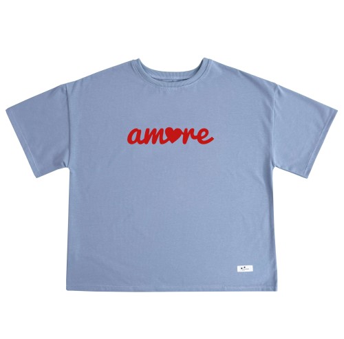Koszulka damska oversize vintage blue amore
