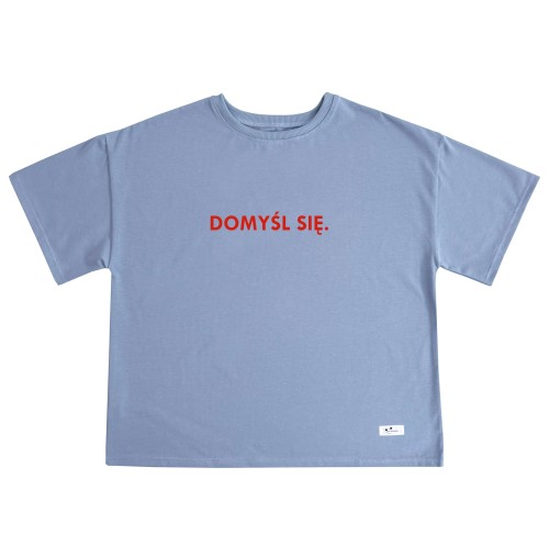 Koszulka damskia oversize vintage blue domysl sie