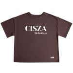 Koszulka damska Cisza to luksus brązowa