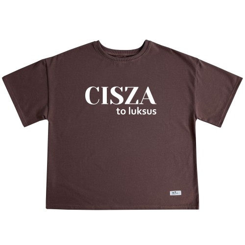 Koszulka damska Cisza to luksus brązowa