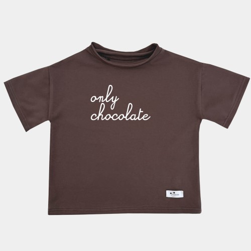 koszulka dziecieca brazowa oversize only choco Minimikii