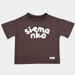 Koszulka oversize Siemanko brązowa