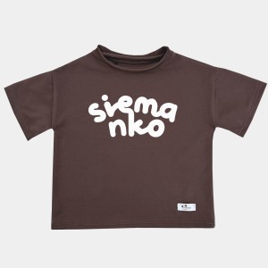 Koszulka oversize Siemanko brązowa