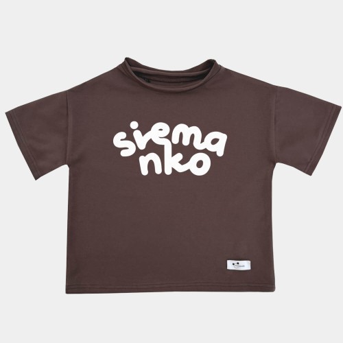 koszulka dziecieca brazowa oversize siemanko Minimiki