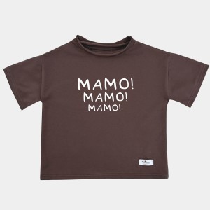Koszulka oversize Mamo! brązowa