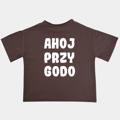 koszulka dziecieca brazowa oversize Ahoj przygoda  Minimiki.jpg