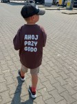 Koszulka oversize Ahoj Przygodo brązowa